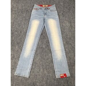 Indigo Red Lux Industrial Denim Light Wash Straight Leg Jeans Size 29 NWT